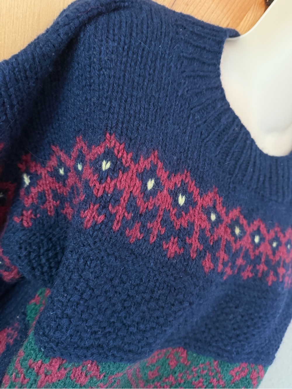 VTG 90s Studio Michelle Stuart Chunky Hand Knit Shetland Wool Oversized Sweater - Picture 5 of 14